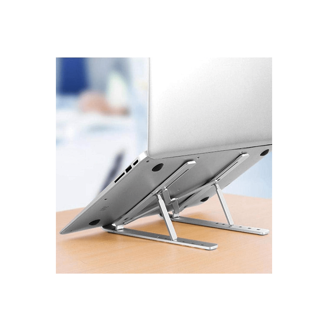 Wiwu S400 Aluminium Laptop Stand, Foldable and Adjustable - Silver in Qatar Wiwu S400 Aluminium Laptop Stand, Foldable and Adjustable - Silver in Qatar
